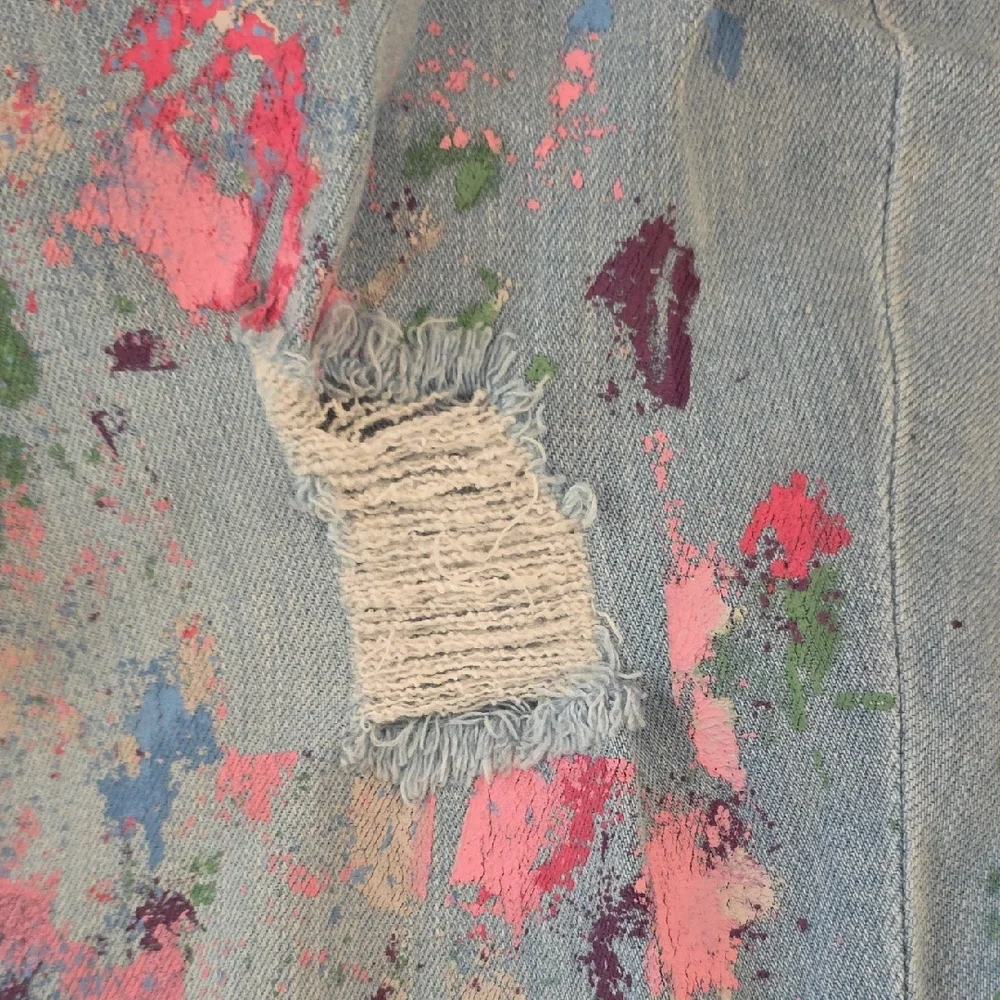 New York & Company Colorful Splatter Straight Leg Jeans - Picture 4 of 5